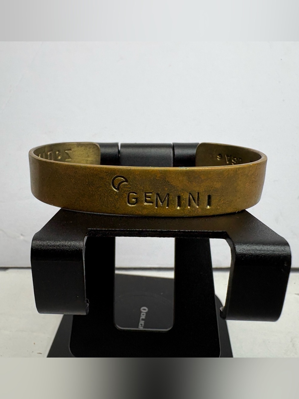 Vintage Copper Bracelet Open Cuff Etched Gemini Zodiac 1998 Made In USA